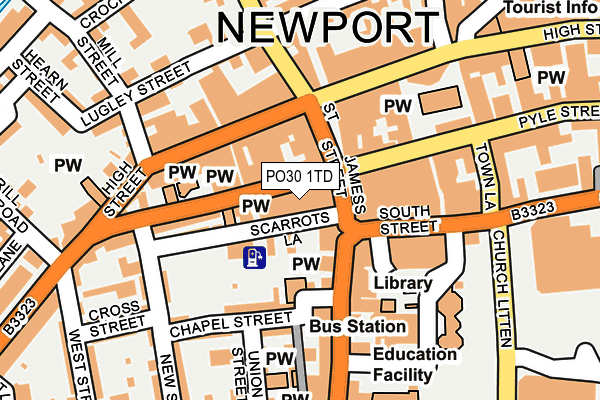 PO30 1TD map - OS OpenMap – Local (Ordnance Survey)