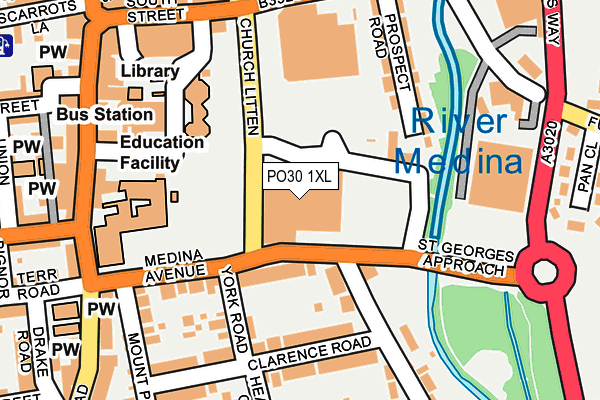 PO30 1XL map - OS OpenMap – Local (Ordnance Survey)