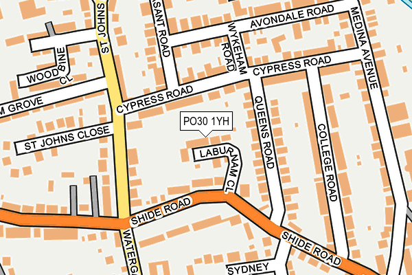 PO30 1YH map - OS OpenMap – Local (Ordnance Survey)