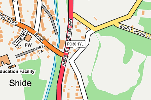 PO30 1YL map - OS OpenMap – Local (Ordnance Survey)