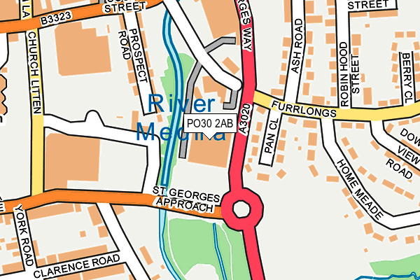 PO30 2AB map - OS OpenMap – Local (Ordnance Survey)