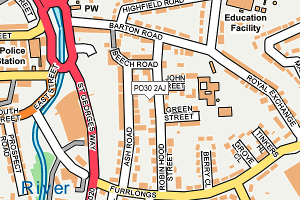 PO30 2AJ map - OS OpenMap – Local (Ordnance Survey)