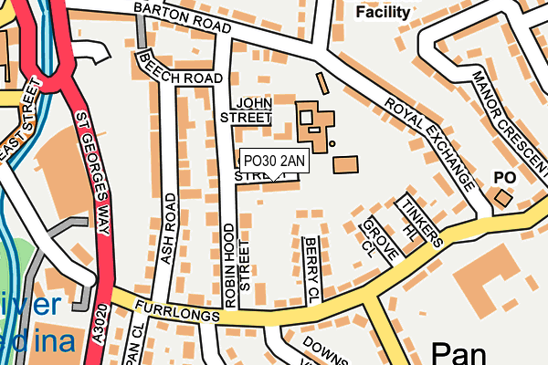 PO30 2AN map - OS OpenMap – Local (Ordnance Survey)