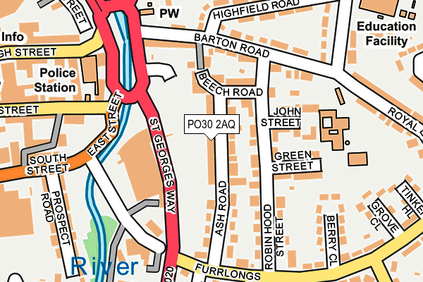 PO30 2AQ map - OS OpenMap – Local (Ordnance Survey)