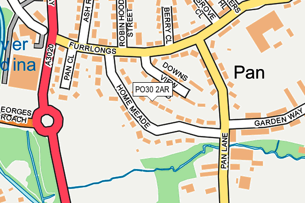 PO30 2AR map - OS OpenMap – Local (Ordnance Survey)