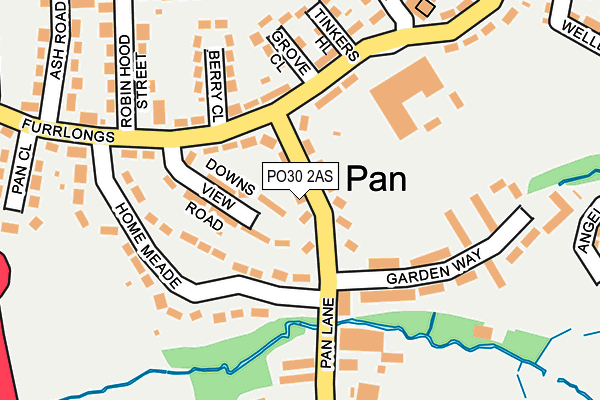 PO30 2AS map - OS OpenMap – Local (Ordnance Survey)