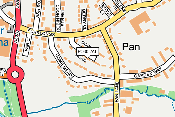 PO30 2AT map - OS OpenMap – Local (Ordnance Survey)