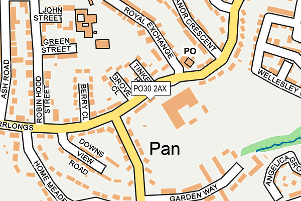 PO30 2AX map - OS OpenMap – Local (Ordnance Survey)