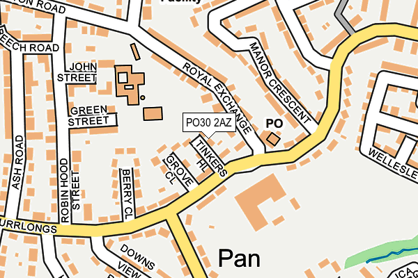 PO30 2AZ map - OS OpenMap – Local (Ordnance Survey)