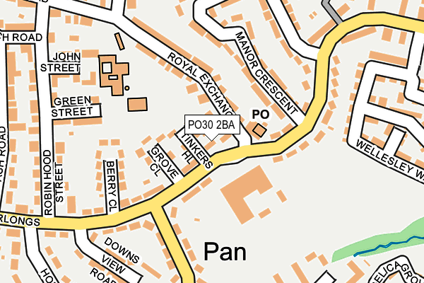 PO30 2BA map - OS OpenMap – Local (Ordnance Survey)