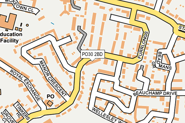 PO30 2BD map - OS OpenMap – Local (Ordnance Survey)