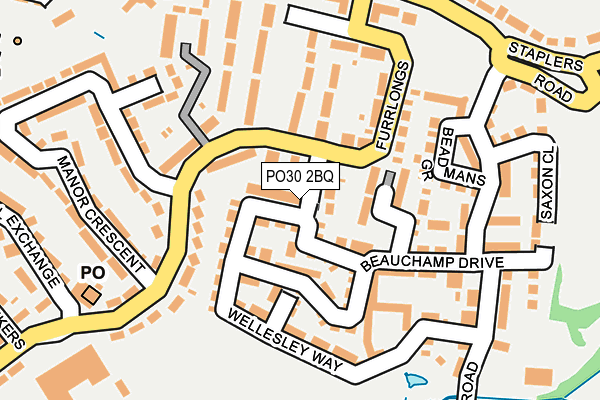 PO30 2BQ map - OS OpenMap – Local (Ordnance Survey)