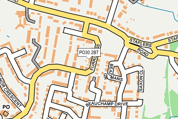 PO30 2BT map - OS OpenMap – Local (Ordnance Survey)