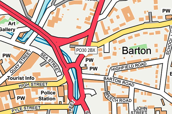 PO30 2BX map - OS OpenMap – Local (Ordnance Survey)