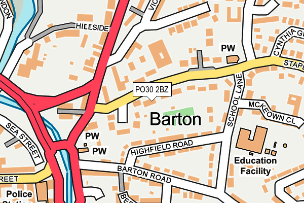 PO30 2BZ map - OS OpenMap – Local (Ordnance Survey)