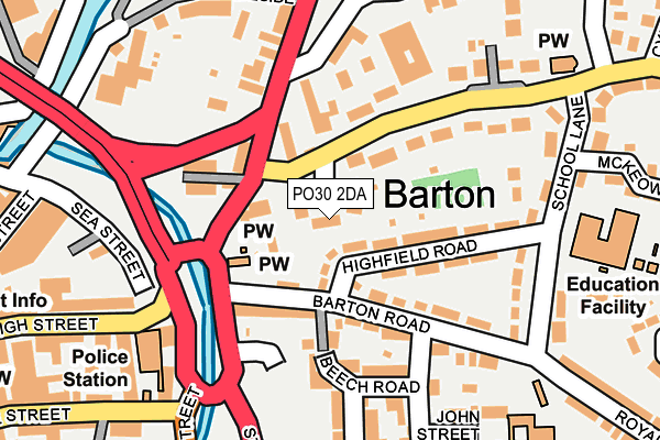 PO30 2DA map - OS OpenMap – Local (Ordnance Survey)