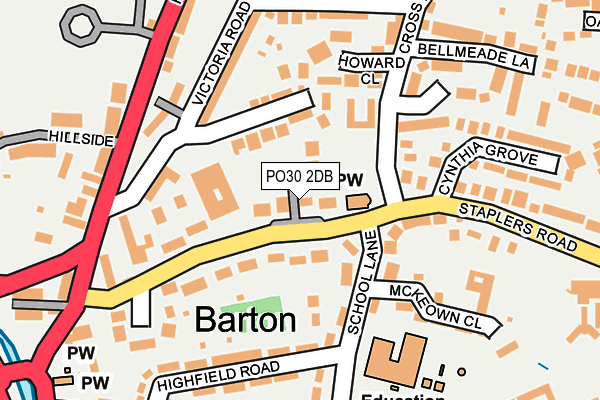 PO30 2DB map - OS OpenMap – Local (Ordnance Survey)