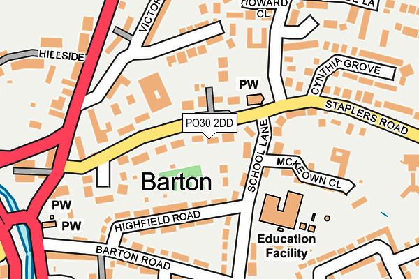 PO30 2DD map - OS OpenMap – Local (Ordnance Survey)