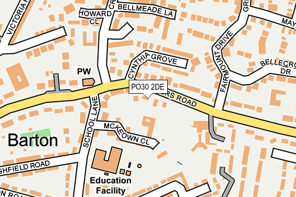 PO30 2DE map - OS OpenMap – Local (Ordnance Survey)