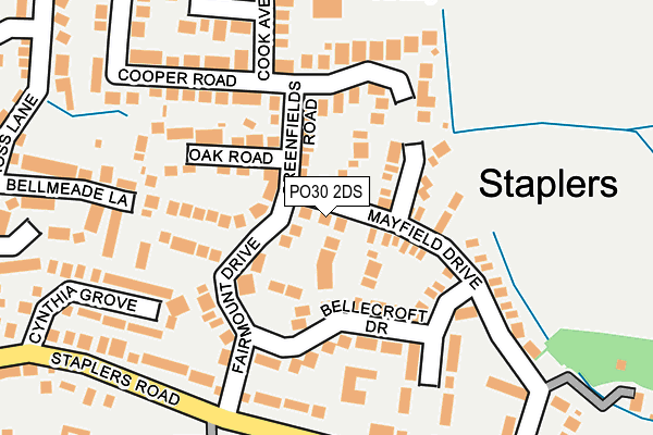 PO30 2DS map - OS OpenMap – Local (Ordnance Survey)