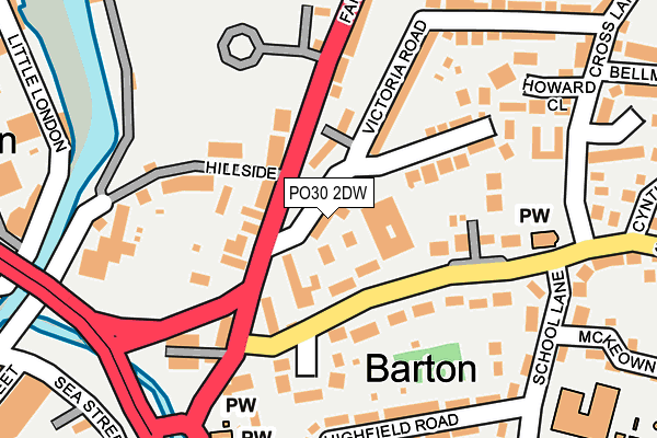 PO30 2DW map - OS OpenMap – Local (Ordnance Survey)