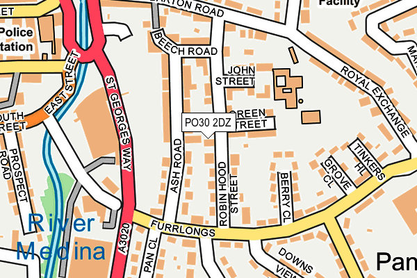 PO30 2DZ map - OS OpenMap – Local (Ordnance Survey)