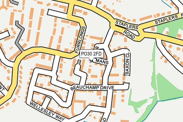 PO30 2FD map - OS OpenMap – Local (Ordnance Survey)