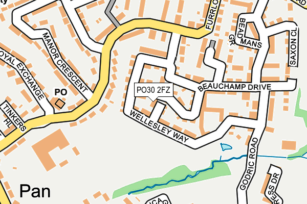 PO30 2FZ map - OS OpenMap – Local (Ordnance Survey)