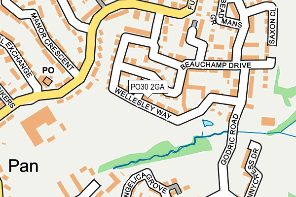 PO30 2GA map - OS OpenMap – Local (Ordnance Survey)