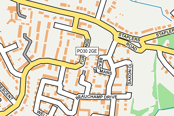 PO30 2GE map - OS OpenMap – Local (Ordnance Survey)
