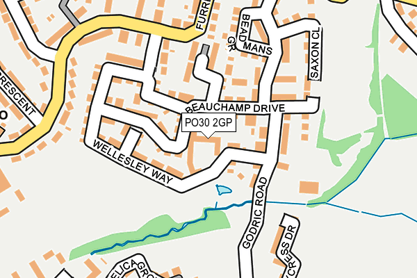 PO30 2GP map - OS OpenMap – Local (Ordnance Survey)