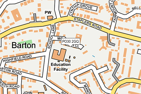 PO30 2GQ map - OS OpenMap – Local (Ordnance Survey)