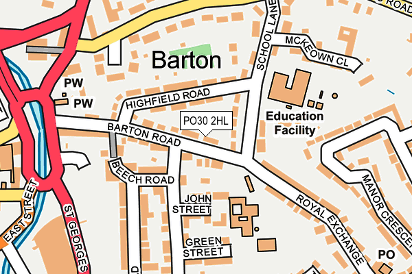 PO30 2HL map - OS OpenMap – Local (Ordnance Survey)