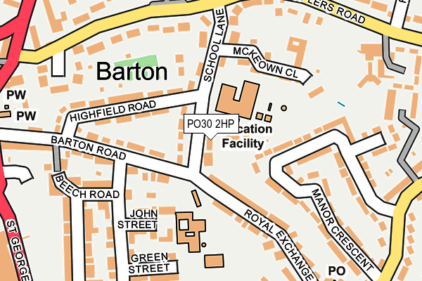 PO30 2HP map - OS OpenMap – Local (Ordnance Survey)