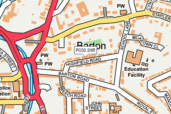 PO30 2HR map - OS OpenMap – Local (Ordnance Survey)