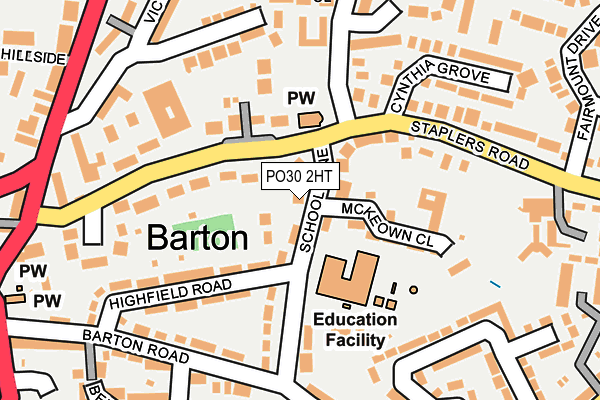 PO30 2HT map - OS OpenMap – Local (Ordnance Survey)