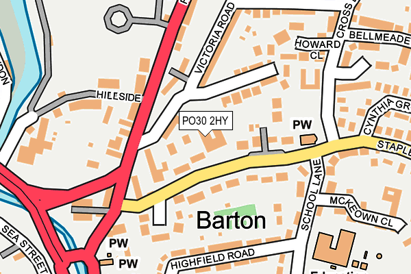 PO30 2HY map - OS OpenMap – Local (Ordnance Survey)