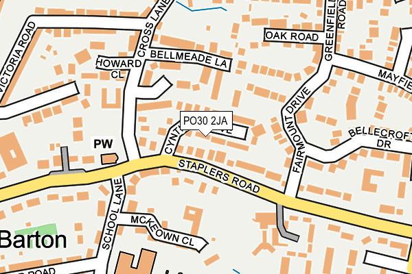 PO30 2JA map - OS OpenMap – Local (Ordnance Survey)