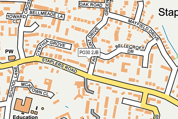 PO30 2JB map - OS OpenMap – Local (Ordnance Survey)