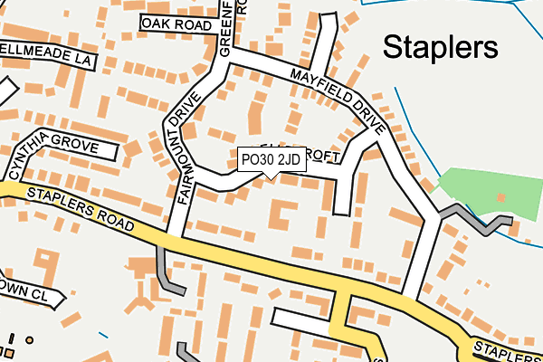 PO30 2JD map - OS OpenMap – Local (Ordnance Survey)