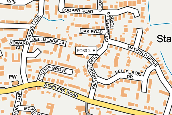 PO30 2JE map - OS OpenMap – Local (Ordnance Survey)