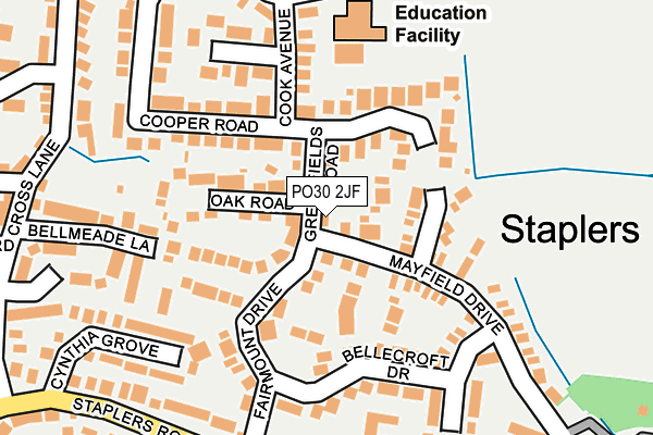 PO30 2JF map - OS OpenMap – Local (Ordnance Survey)