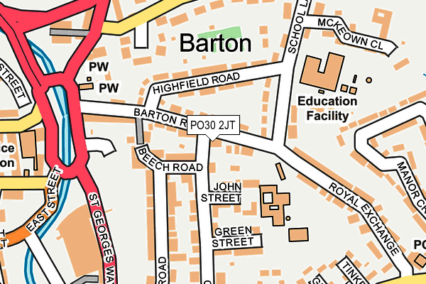 PO30 2JT map - OS OpenMap – Local (Ordnance Survey)