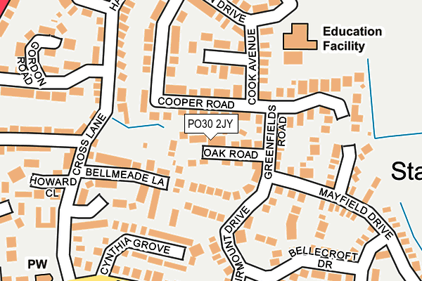 PO30 2JY map - OS OpenMap – Local (Ordnance Survey)