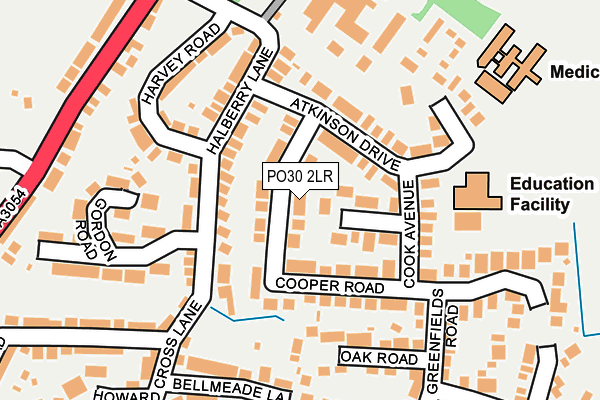 PO30 2LR map - OS OpenMap – Local (Ordnance Survey)