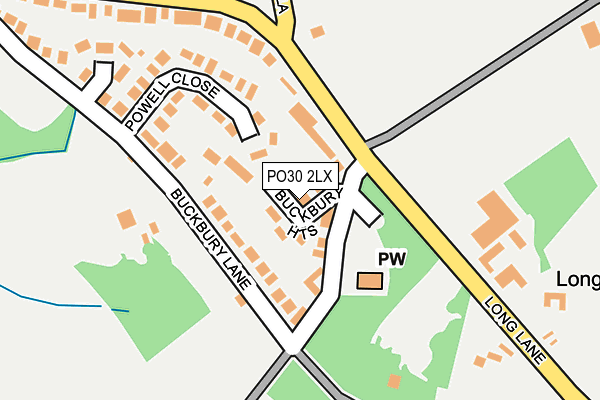 PO30 2LX map - OS OpenMap – Local (Ordnance Survey)