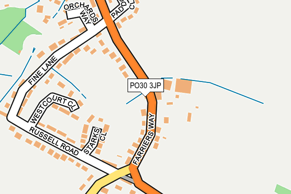 PO30 3JP map - OS OpenMap – Local (Ordnance Survey)