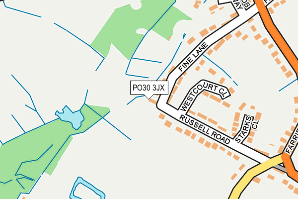 PO30 3JX map - OS OpenMap – Local (Ordnance Survey)