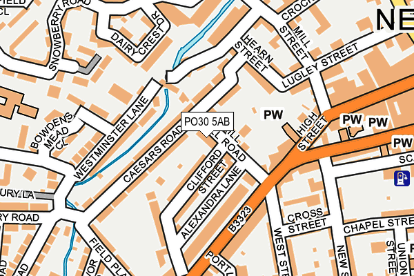 PO30 5AB map - OS OpenMap – Local (Ordnance Survey)