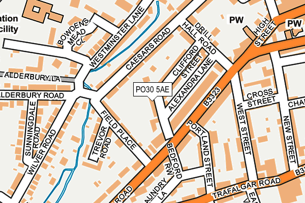 PO30 5AE map - OS OpenMap – Local (Ordnance Survey)